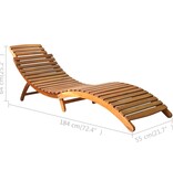VidaXL Ligbed massief acaciahout bruin