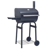 VidaXL Houtskoolbarbecue roker met onderschap zwart