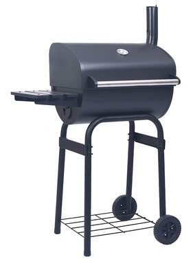 VidaXL Houtskoolbarbecue roker met onderschap zwart