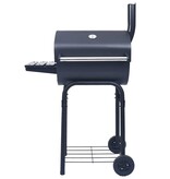 VidaXL Houtskoolbarbecue roker met onderschap zwart