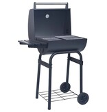 VidaXL Houtskoolbarbecue roker met onderschap zwart
