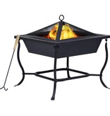 VidaXL Vuurplaats 42x42x45 cm staal zwart