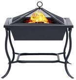 VidaXL Vuurplaats 42x42x45 cm staal zwart