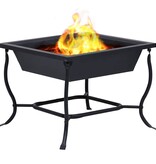 VidaXL Vuurplaats 42x42x45 cm staal zwart