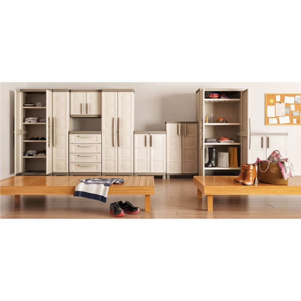 VidaXL Opbergkast laag Excellence 97 cm beige en taupe