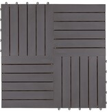VidaXL Terrastegels 10 st 30x30 cm massief acaciahout greywash