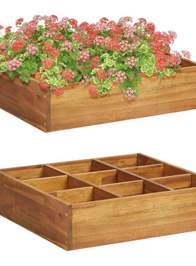 VidaXL Kruidenplantenbak verhoogd 60x60x15 cm massief acaciahout
