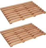 VidaXL Badmatten 2 st massief acaciahout 56x37 cm