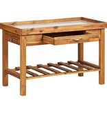 VidaXL Tuinwerkbank met zinken blad massief acaciahout