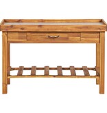 VidaXL Tuinwerkbank met zinken blad massief acaciahout