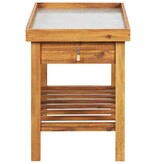 VidaXL Tuinwerkbank met zinken blad massief acaciahout