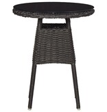 VidaXL 3-delige Bistroset met kussens poly rattan zwart