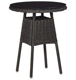 VidaXL 3-delige Bistroset met kussens poly rattan zwart