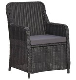 VidaXL 3-delige Bistroset met kussens poly rattan zwart