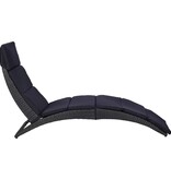 VidaXL Ligbed met kussen poly rattan zwart