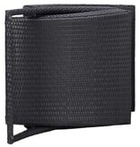 VidaXL Ligbed met kussen poly rattan zwart