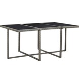 VidaXL 11-delige Tuinset met kussens poly rattan grijs