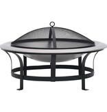 VidaXL Tuinvuurplaats met grill 76 cm roestvrij staal