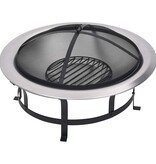 VidaXL Tuinvuurplaats met grill 76 cm roestvrij staal