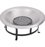 VidaXL Tuinvuurplaats met grill 76 cm roestvrij staal