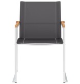 VidaXL Tuinstoelen 2 st textileen en roestvrij staal grijs