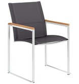 VidaXL Tuinstoelen 4 st textileen en roestvrij staal grijs