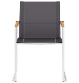 VidaXL Tuinstoelen 4 st textileen en roestvrij staal grijs