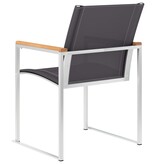 VidaXL Tuinstoelen 4 st textileen en roestvrij staal grijs