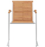 VidaXL Tuinstoelen 2 st massief teakhout en roestvrij staal