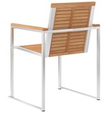 VidaXL Tuinstoelen 2 st massief teakhout en roestvrij staal