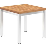 VidaXL Tuinbijzettafel 45x45x38 cm massief teakhout en roestvrij staal