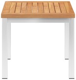 VidaXL Tuinbijzettafel 45x45x38 cm massief teakhout en roestvrij staal