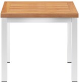VidaXL Tuinbijzettafel 45x45x38 cm massief teakhout en roestvrij staal