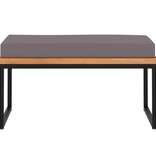 VidaXL Voetensteun met kussen 66x66x36 cm acaciahout donkergrijs