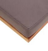 VidaXL Voetensteun met kussen 66x66x36 cm acaciahout donkergrijs