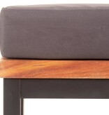 VidaXL Voetensteun met kussen 66x66x36 cm acaciahout donkergrijs