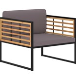 VidaXL Tuinstoelen 2 st met kussens massief acaciahout donkergrijs