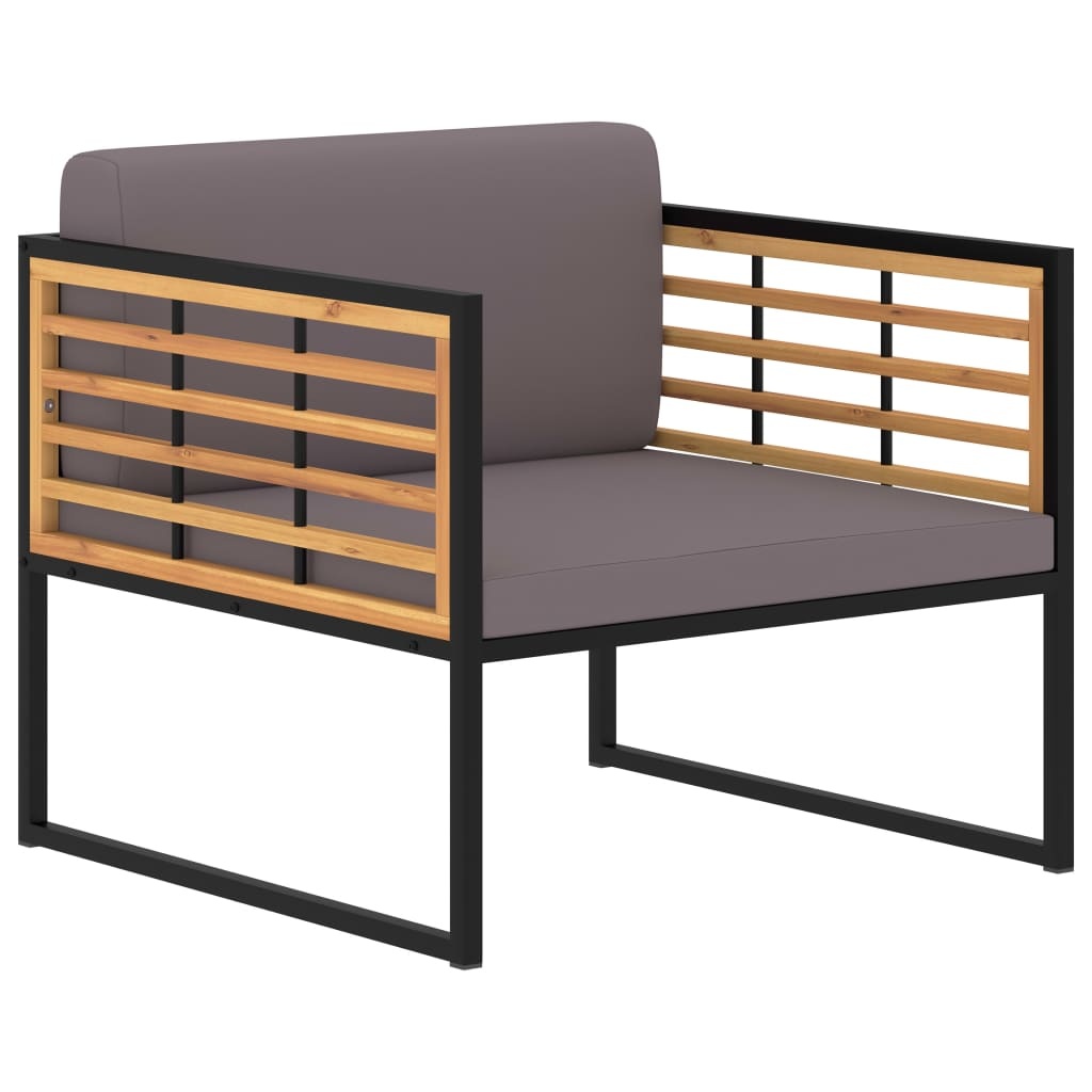 VidaXL Tuinstoelen 2 st met kussens massief acaciahout donkergrijs