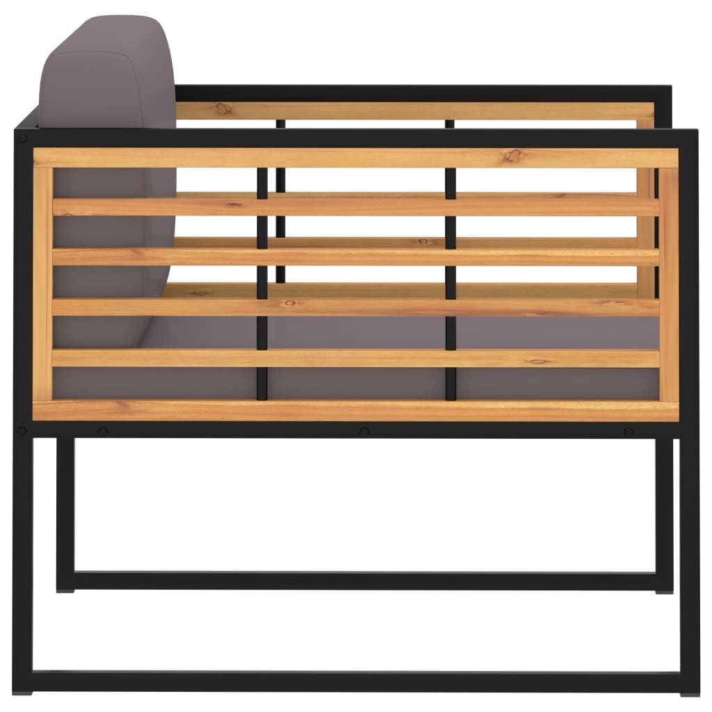 VidaXL Tuinstoelen 2 st met kussens massief acaciahout donkergrijs