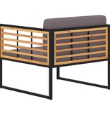 VidaXL Tuinstoelen 2 st met kussens massief acaciahout donkergrijs