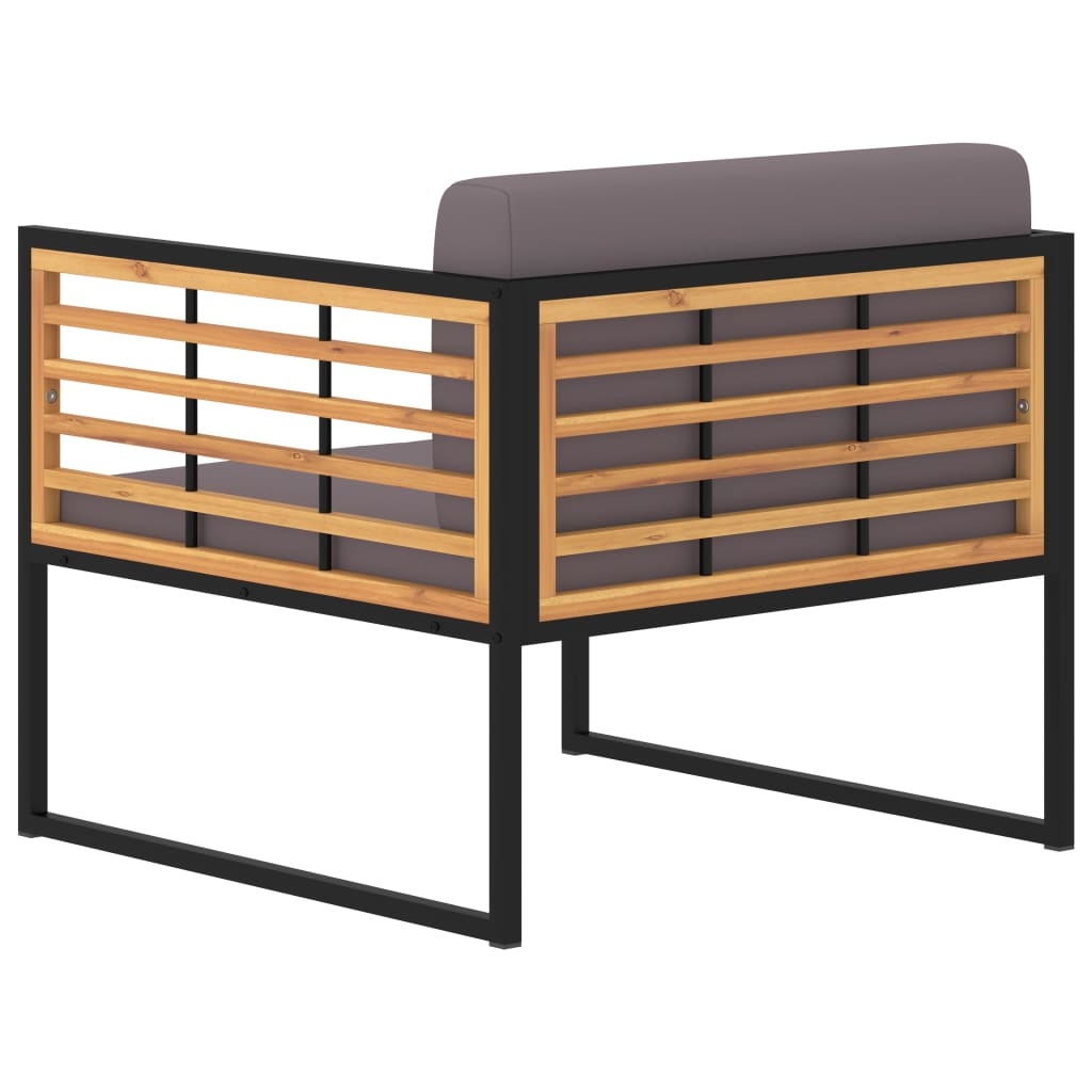 VidaXL Tuinstoelen 2 st met kussens massief acaciahout donkergrijs