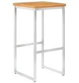 VidaXL Barstoelen 4 st massief acaciahout en roestvrij staal