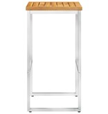 VidaXL Barstoelen 4 st massief acaciahout en roestvrij staal