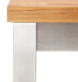 VidaXL Barstoelen 4 st massief acaciahout en roestvrij staal