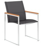 VidaXL Tuinstoelen 2 st textileen en roestvrij staal grijs