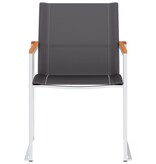 VidaXL Tuinstoelen 2 st textileen en roestvrij staal grijs