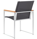 VidaXL Tuinstoelen 2 st textileen en roestvrij staal grijs