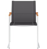 VidaXL Tuinstoelen 4 st textileen en roestvrij staal grijs