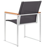VidaXL Tuinstoelen 4 st textileen en roestvrij staal grijs