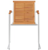 VidaXL Tuinstoelen 2 st massief acaciahout en roestvrij staal